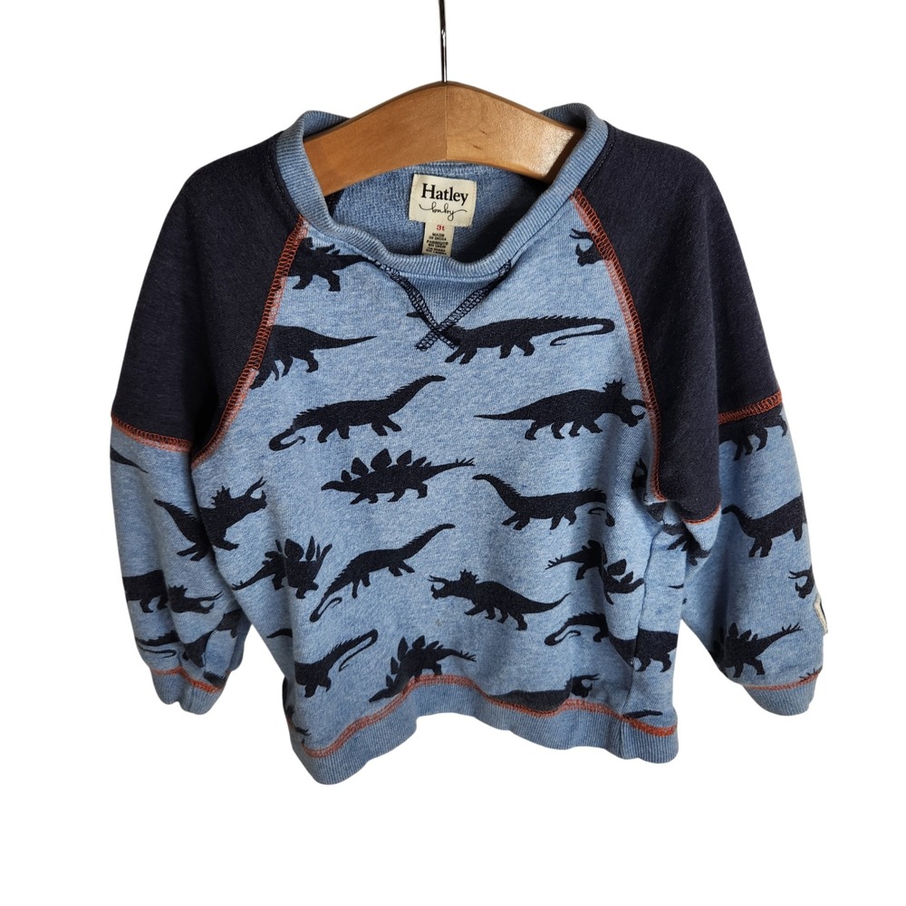 Hatley Baby Dinosaur Print Sweatshirt Toddler Boys Size‎ 3T Blue Cotton Knit
